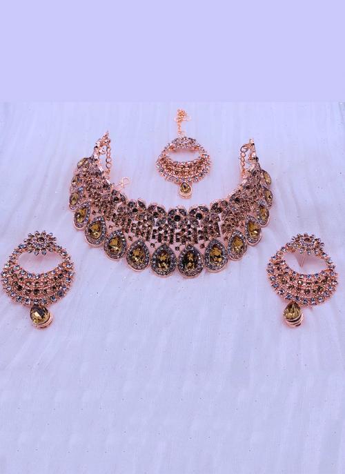 Copper Traditional Wear Jewellery Necklace Design